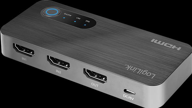 Produktbild LogiLink HDMI-Switch, 2x1-Port, 8K/60 Hz, HDCP, HDR, VRR, CEC
