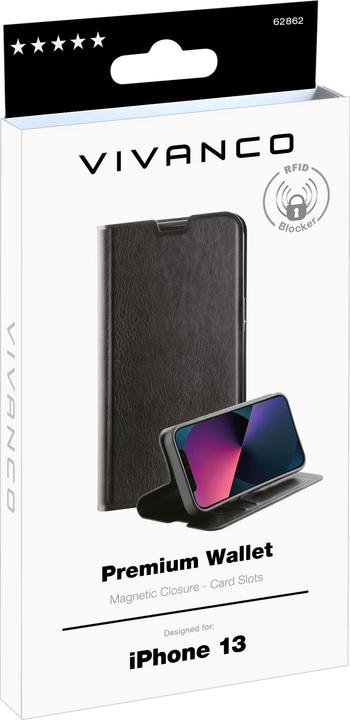 Produktbild Vivanco Premium Handy-Schutzhülle 15,5 cm (6.1" ) Geldbörsenhülle Schwarz