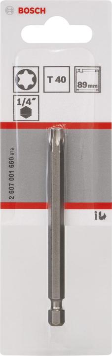 Image du produit Bosch Professional Zubehör Embout de vissage extra-dur T40, 89 mm, 1 pack (T 40)