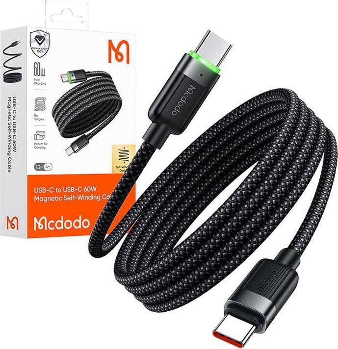 Actual product image Mcdodo CCA-2000 USB-C to USB-C cable, 60W, self-winding, 1.2m (1.20 m, USB 3.2 Gen 1)