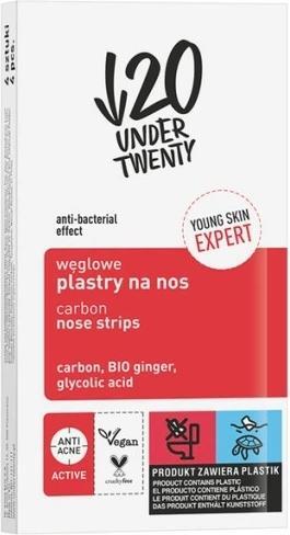 Actual product image Under Twenty UNDER TWENTY Anti Acne Corbon Nose Strips węglowe plastry na nos 4szt.