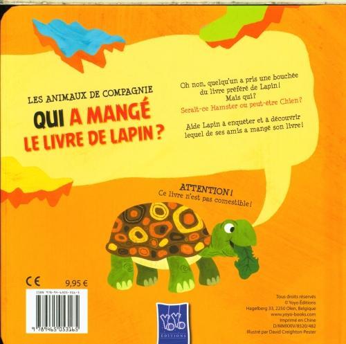 Actual product image Qui a mangé le livre de lapin? : les animaux de compagnie (French, Collectif, 2025)