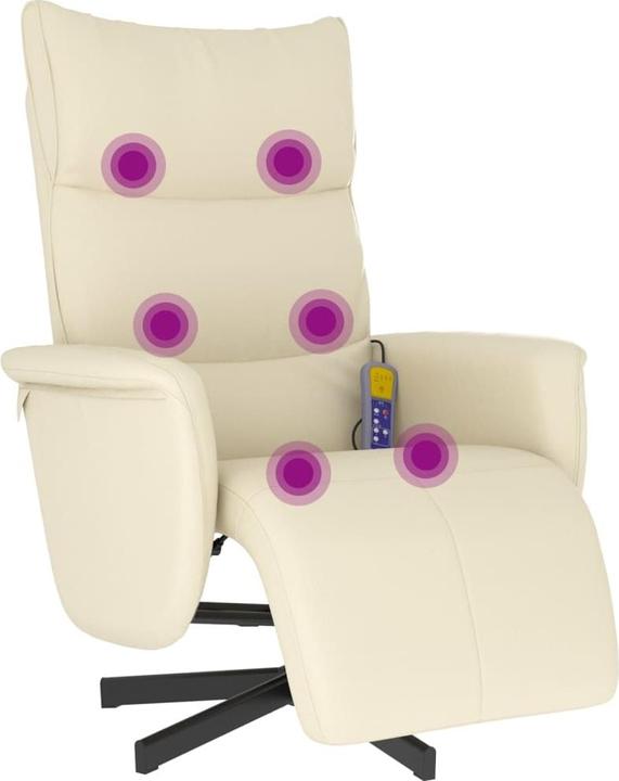 Image du produit VidaXL Fauteuil de massage avec repose-pieds Crème Similicuir,Couleur