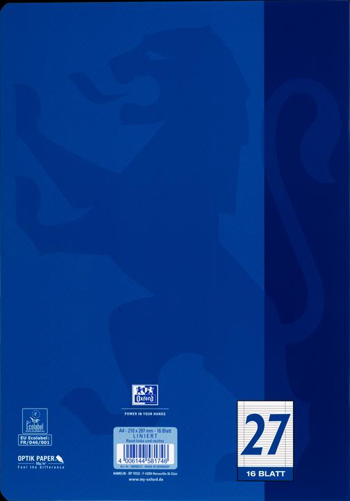 Produktbild Oxford Schulheft (A4, Liniert, Harter Einband)