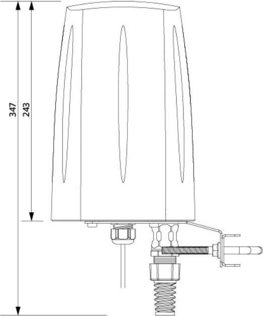 Image du produit Quwireless AOLS1 - QuOmni LTE SISO - Antenne omnidirectionnelle multibande LTE SISO, 5m cable, SMA