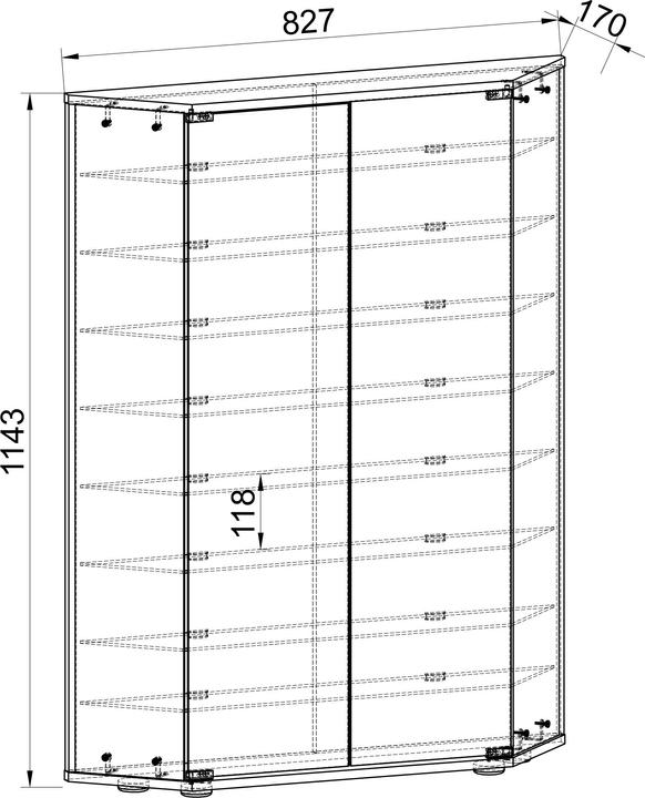 Produktbild VCM Holz Glas Stand Vitrine Regal Cenila XL (83 x 17 x 114 cm)