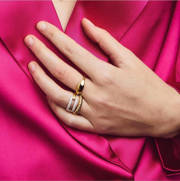 Actual product image Ti Sento Milano Ring Geometry gold-plated 12223SY (56, 925 Silver)