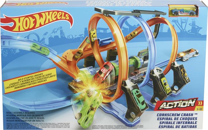 Produktbild Hot Wheels Korkenzieher-Crash Trackset