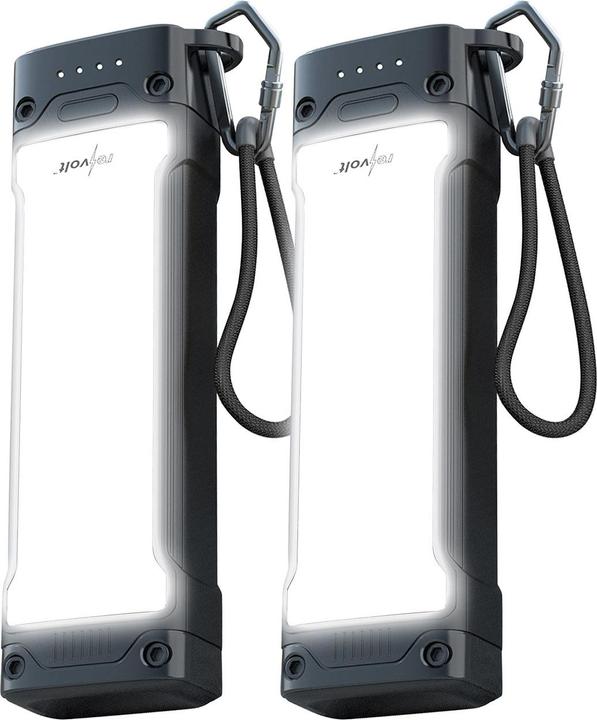 Produktbild Revolt Outdoor-USB-Powerbanks, 20.000 mAh, LED-Licht, USB-C PD 20 W, 2er Set (20 mAh, 20 W)
