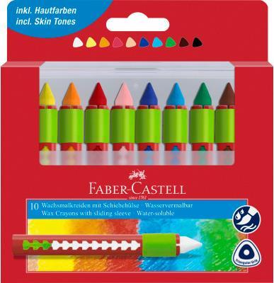 Image du produit Faber-Castell Crayons de cire avec douille coulissante (Multicolore, 10 x)