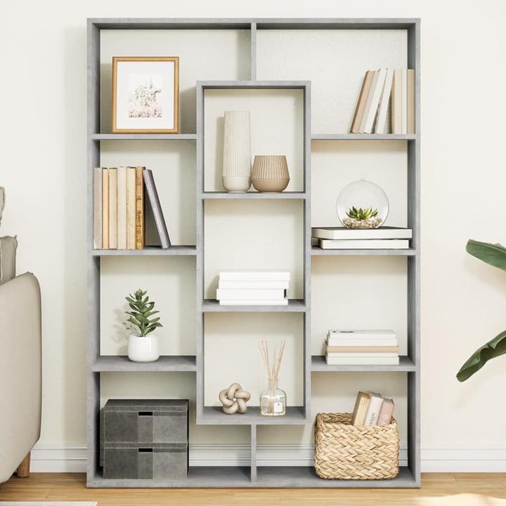 Produktbild VidaXL Bücherregal Raumteiler Wandregal Standregal Raumtrenner Regal Betongrau (29 x 29 x 143 cm)