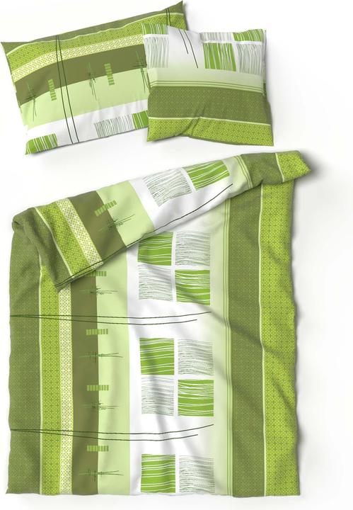 Image du produit Lotus Bettwaren Parure de lit Jersey Amalfi vert (Housse de couette, 160 x 210 cm)