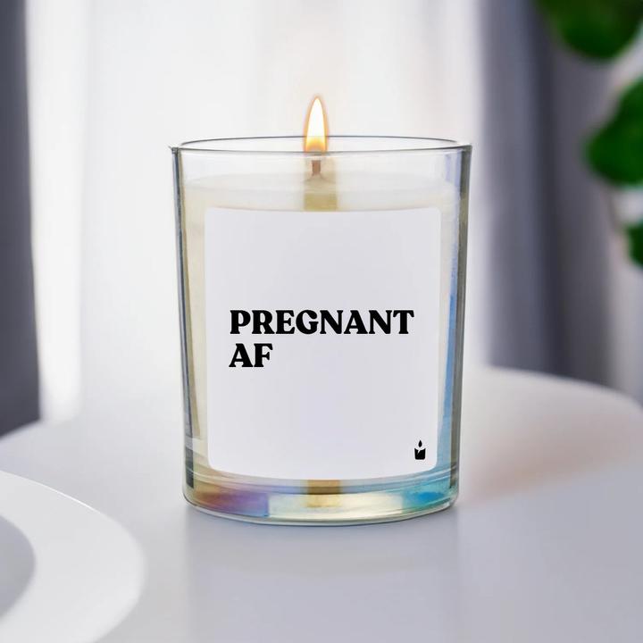 Actual product image Chatty Candles Woody Pregnant AF scented candle