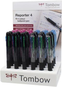Image du produit Tombow REPORTER 4 - Stylo à bille 4 couleurs (Multicolore, 24 x)