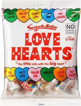 Swizzels Love Hearts Mini Rolls (1 Stk., 128 g)