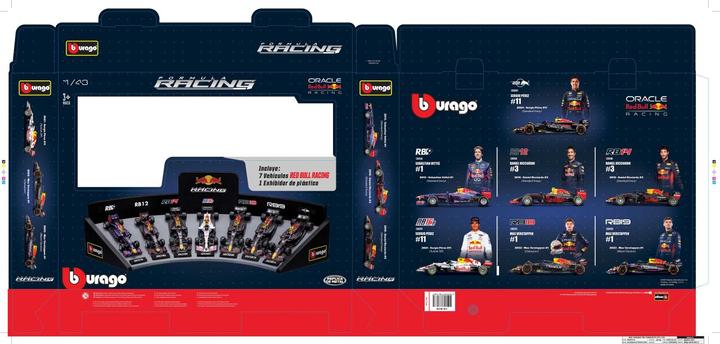 Image du produit Bburago F1 7er-Set Displaykurve Red Bull Racing 1/43