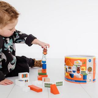 Actual product image Bambolino Toys Nijntje wooden building block bin 50 pieces