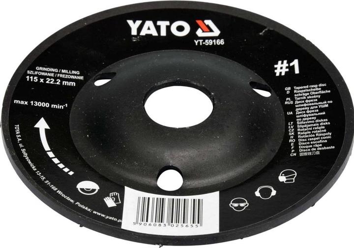 Actual product image Yato Professional rasp disc for angle grinder 115mm No1