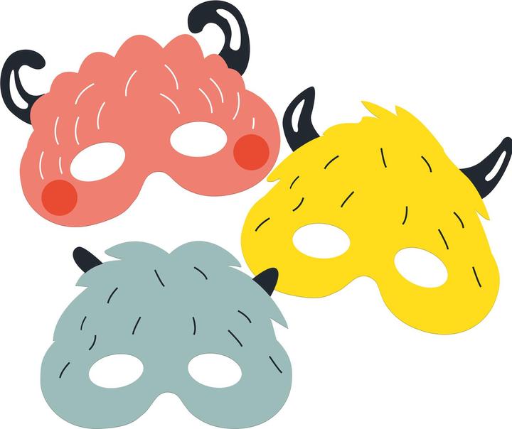 Actual product image Folat Monster Bash masks - 6 pcs
