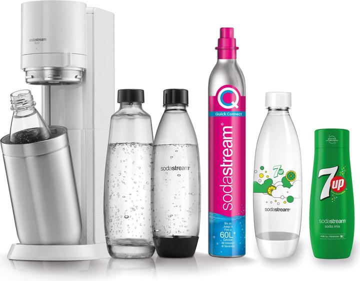 SodaStream 7Up Bundle mit Zylinder, Wasserflaschen und 7up-Sirup