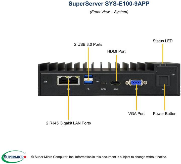 Produktbild Supermicro Server BAB SYS-E100-9APP