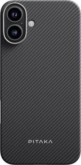 Pitaka Magsafe back cover made from genuine Aramid Black (Apple iPhone 16 Plus)