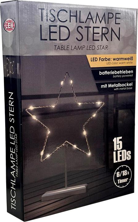 Actual product image Mojawo LED Metal Star with Stand 15 LED's
