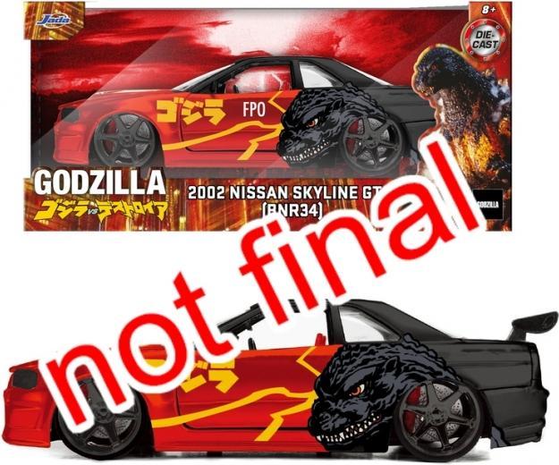 Actual product image Jada Godzilla Nissan GTR 1:24
