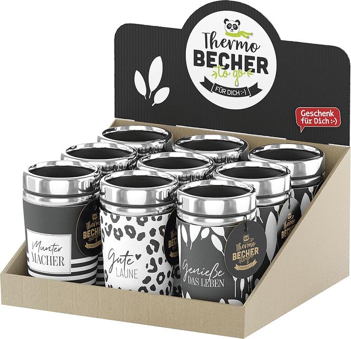 Actual product image La Vida Thermos Mug to go 'Salt&Pepper' Display of 9 (0.24 l)