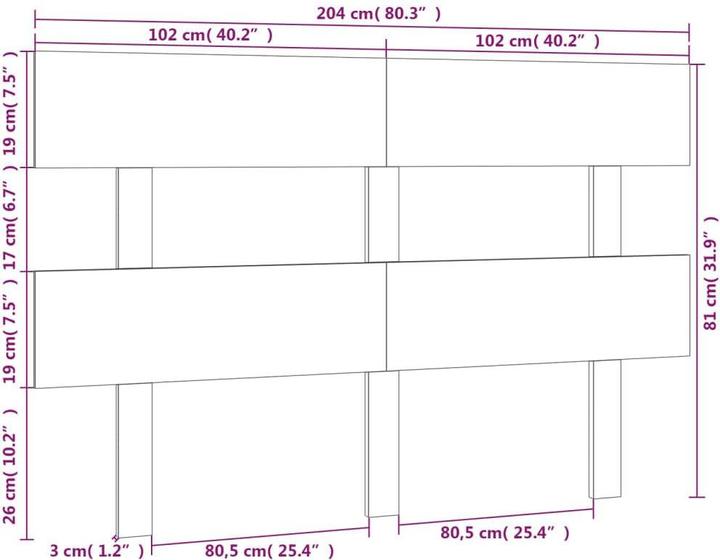 Produktbild VidaXL Lashonda (204 x 3 x 81 cm)