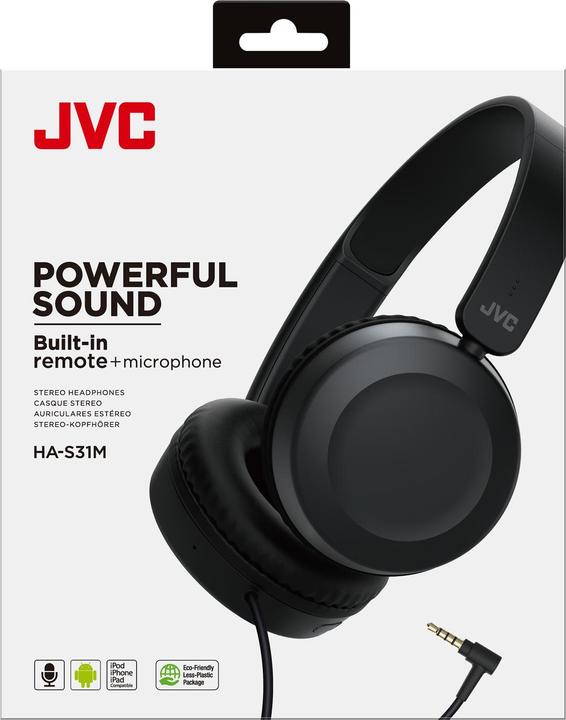 Immagine prodotto JVC HA-S31M-B (on-ear, JA, colore nero) (ANC, Cablato)