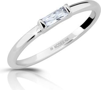 Modesi Minimalist silver ring with zircon M01012 - Circuit: 50 mm (50)