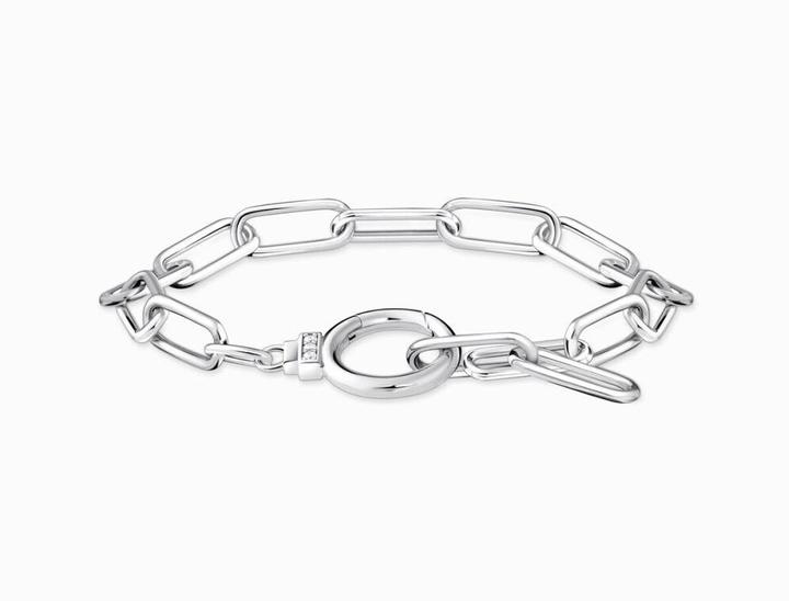 Produktbild Thomas Sabo Gliederarmband mit Ringverschluss und weissen Steinen Silber (19 cm, 925er Silber)
