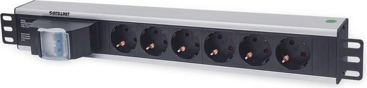 Produktbild Intellinet 48,3cm 19Z Steckdosenleiste 6-fach ohne Ueberspannungsschutz Doppelkippschalter 1,5 HE 3 m Stromk... (6 x, CEE 7/3, 1.80 m)