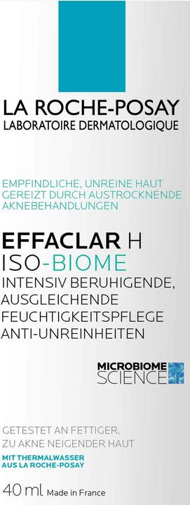 Nährwerte und Zutaten La Roche Posay Effaclar H Isobiome (40 ml, 24h Creme)
