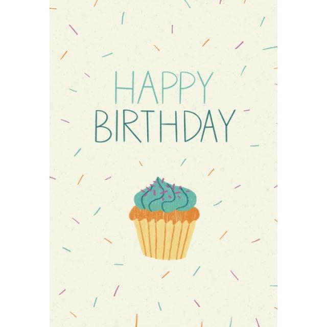 Produktbild Happy Birthday - Karte aus Crushpapier (1 Stk.)