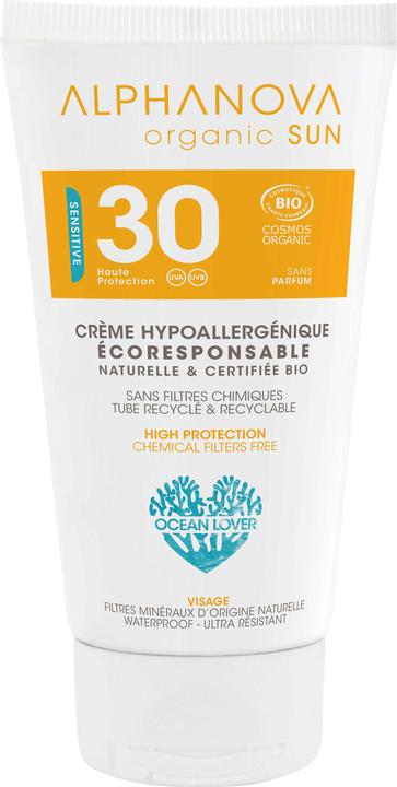Alphanova SUN Creme Bio hypoallergen SPF30+ ohne Parfum Creme (Sonnencreme Gesicht, SPF 30, 50 ml, 500 g)