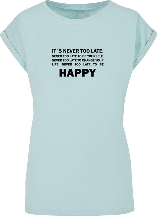 Produktbild Merchcode Ladies Never Too Late Extended Shoulder Tee - 111665 (S)