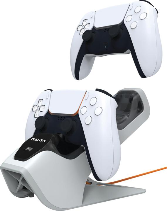 Actual product image Bionik BNK-9067 PS5 Power Stand - Dual Controller Dock Charge Stand (White) (PS5)