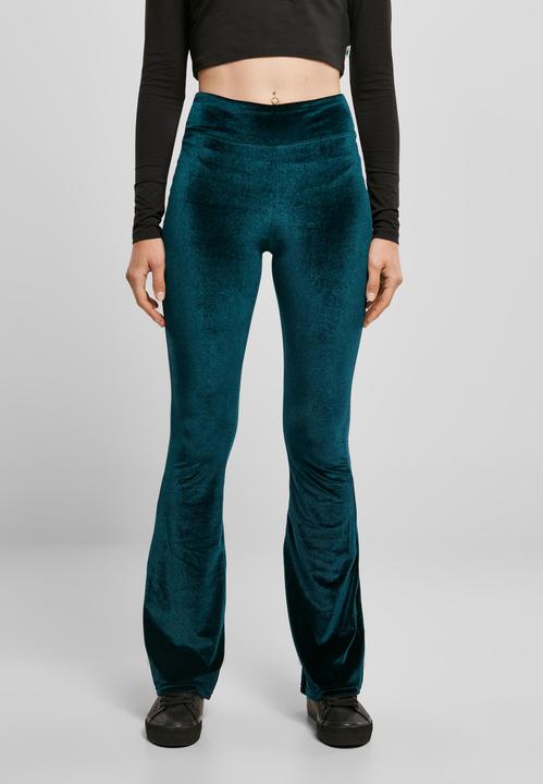 Actual product image Urban Classics Ladies High Waist Velvet Boot Cut Leggings (4XL)