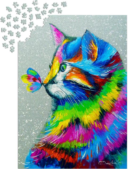 Image du produit Enjoy Puzzle ENJOY-1781 - Chat lumineux et papillon, puzzle, 1000 pièces (1000 pièces)