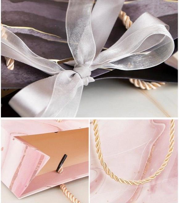 Actual product image MU Style Luxury Marble Series gift bags large (set of 4) (Gift bag, 4 x)