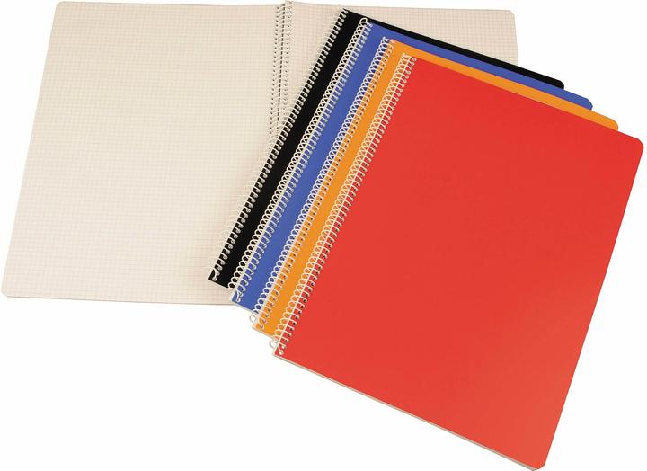 Produktbild Büromaterial Notizheft mit Spiralbindung A4 Kariert, 10 Stück (A4, Kariert, Weicher Einband)