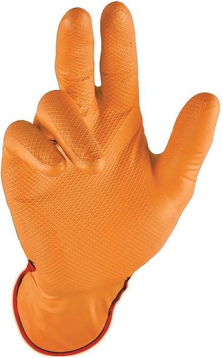 Produktbild Stronghand Einweghandschuh Grip Orange Grösse 8 orange Nitril EN 388, EN 374 PSA-Kategorie III (8)