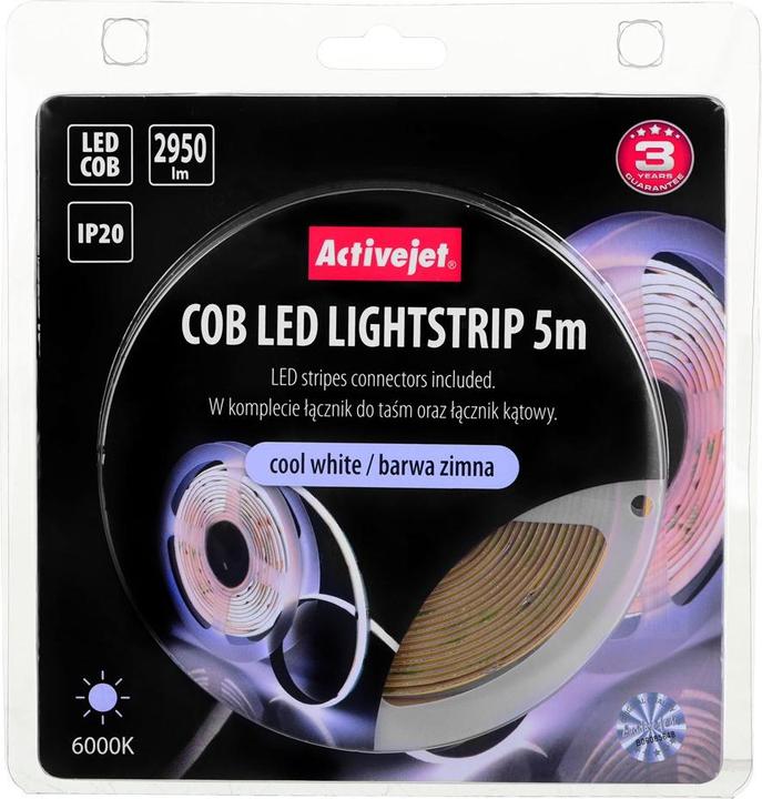 Produktbild Activejet AJE-COB zim LED Strip Universalstreifenleuchte Indoor (Kaltweiss, 500 cm, Indoor)
