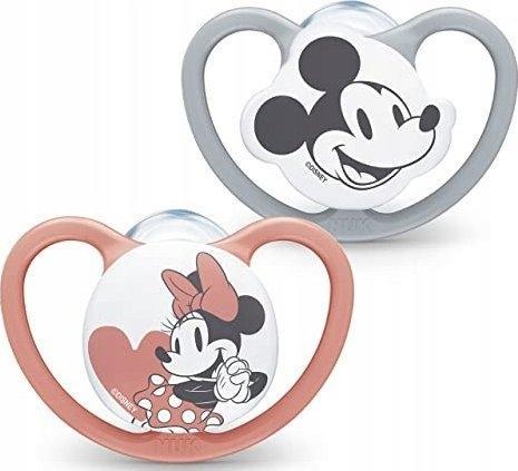 Actual product image NUK Disney Minnie Mouse Space silicone pacifier, 18-36 months, 2 pieces, gray & red (2 x, 18 - 36 M.)