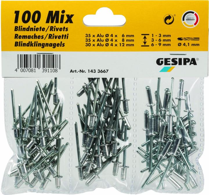 Produktbild Gesipa Blindnietsortiment 100-tlg Alu