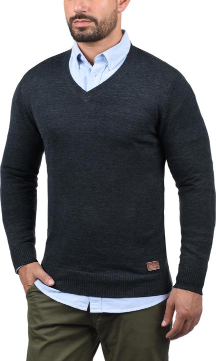 Actual product image Blend Lasse Men's Jumper Knit Pullover With V-Neck Flecked (XXL)