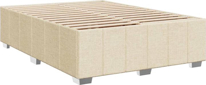 Produktbild VidaXL Boxspringbett Polsterbett Bett Doppelbett Matratze Creme 160x200cm Stoff (160 x 200 cm, 160 x 200 cm)