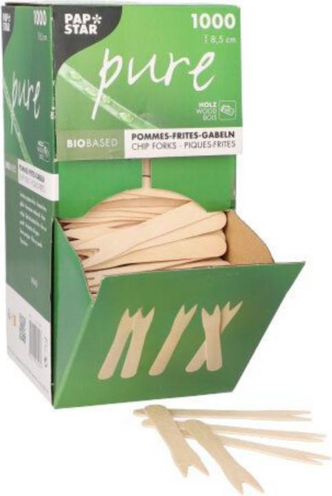 Productafbeelding Papstar Frietjes vorken hout puur (1000 x)